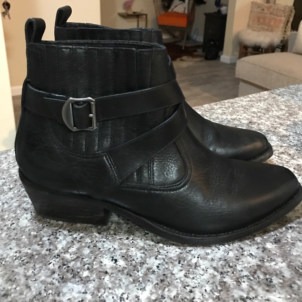All Saints Black Leather Booties